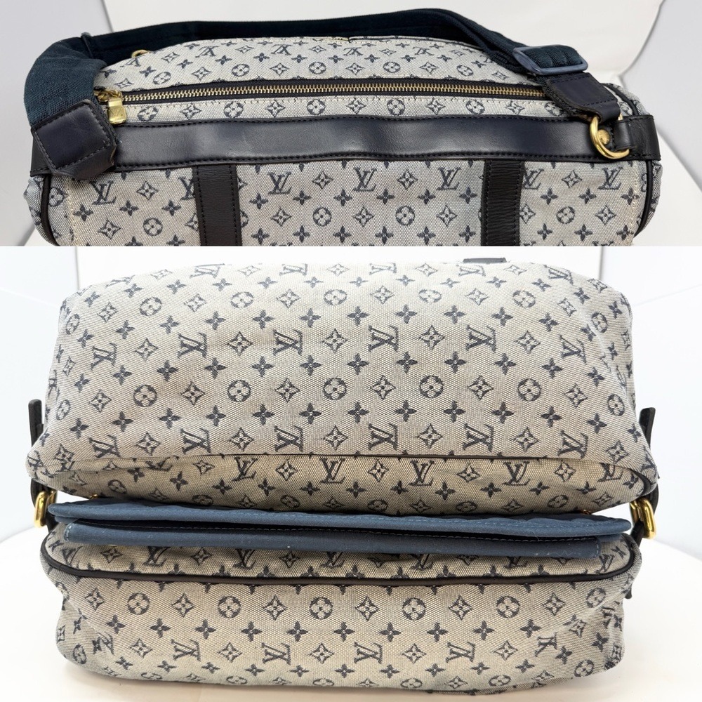 Louis Vuitton Blue Monogram Mini Lin Sac Maman 2003 Messenger Diaper Bag - Picture 7 of 17